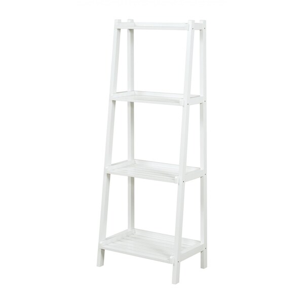 Homeroots 60 in. Bookcase with 4 Shelves, White - 380042