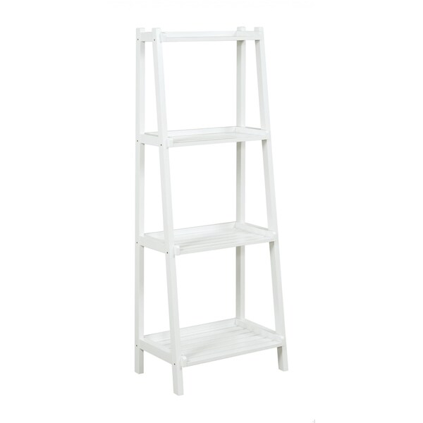 Homeroots 60 in. Bookcase with 4 Shelves, White - 380042