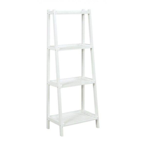 Gfancy Fixtures 60 in. Bookcase with 4 Shelves, White - GF3100282