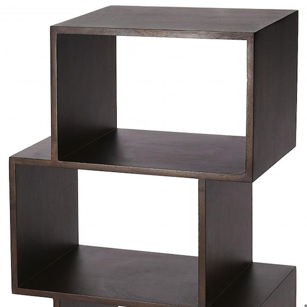 Homeroots 48 x 21.5 x 12 in. Stockholm Dark Brown Coffee Etagere Bookcase - 389559