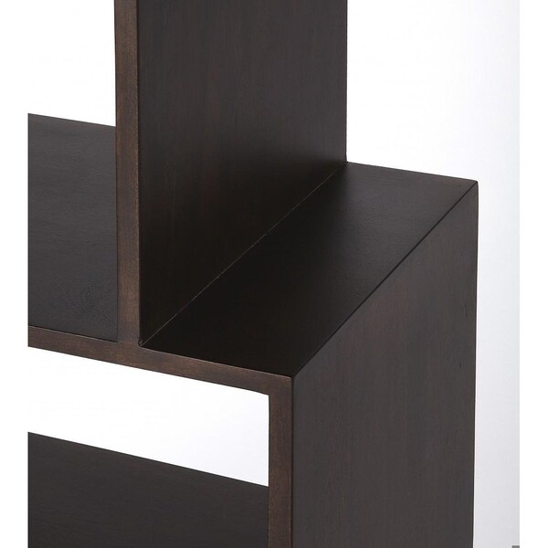 Homeroots 48 x 21.5 x 12 in. Stockholm Dark Brown Coffee Etagere Bookcase - 389559