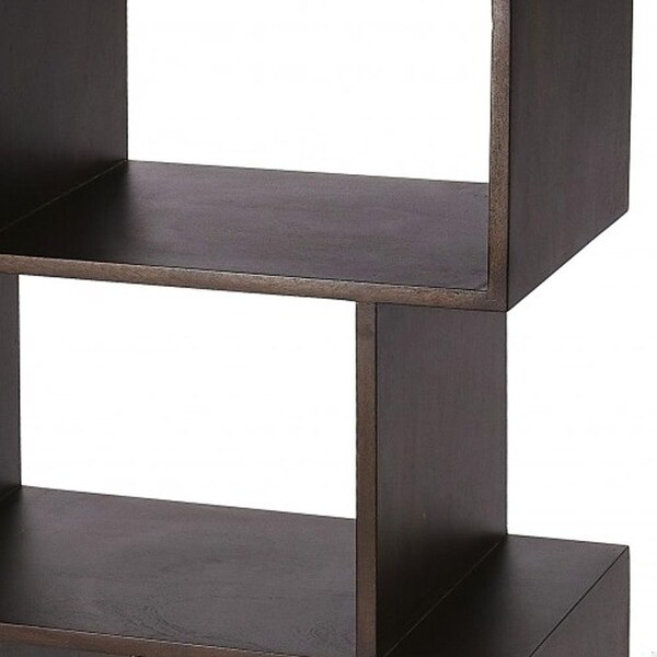 Homeroots 48 x 21.5 x 12 in. Stockholm Dark Brown Coffee Etagere Bookcase - 389559