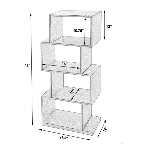 Homeroots 48 x 21.5 x 12 in. Stockholm Dark Brown Coffee Etagere Bookcase - 389559