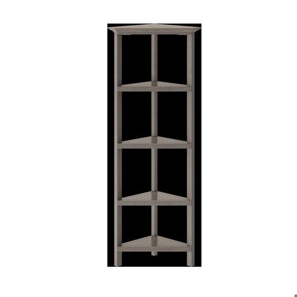 Homeroots 60 in. Bookcase with 2 Shelves, Washed Grey - 379943