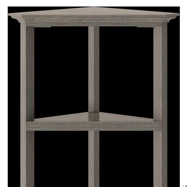 Homeroots 60 in. Bookcase with 2 Shelves, Washed Grey - 379943