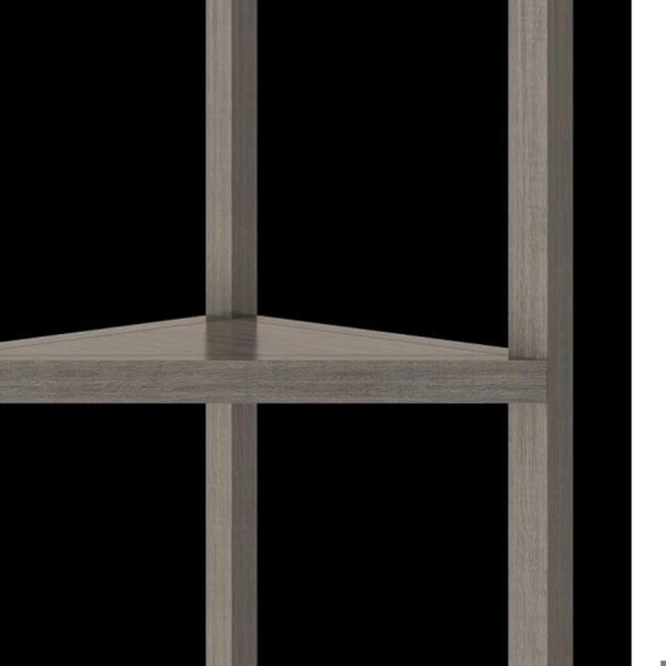 Homeroots 60 in. Bookcase with 2 Shelves, Washed Grey - 379943