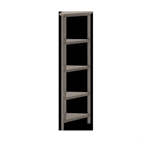 Homeroots 60 in. Bookcase with 2 Shelves, Washed Grey - 379943