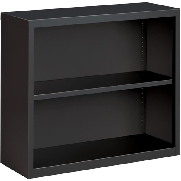 Lorell Fortress Series Wood Veneer 2 Shelves Bookcase Charcoal - LLR59691