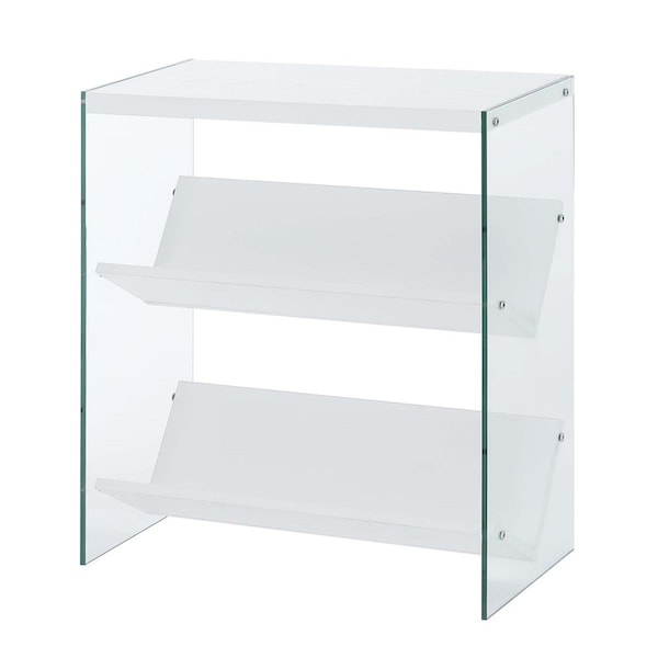 Convenience Concepts Soho Bookcase, White & Glass - 24.25 x 12 x 27.75 in. - HI2539924
