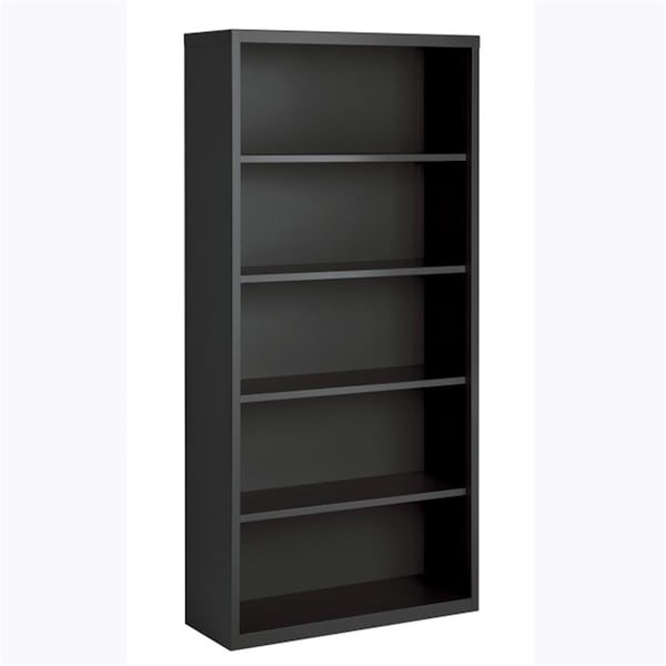 Lorell Fortress Series Wood Veneer 5 Shelves Bookcase Charcoal - LLR59694