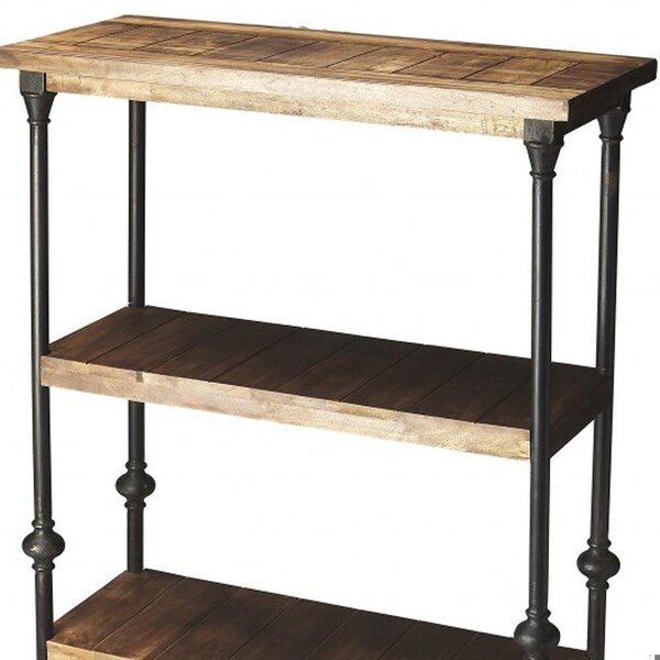 Homeroots 62 x 31.5 x 13.5 in. Fontainebleau Industrial Multi Color Chic Bookcase - 389553
