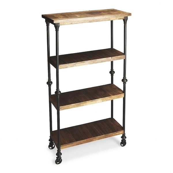 Homeroots 62 x 31.5 x 13.5 in. Fontainebleau Industrial Multi Color Chic Bookcase - 389553