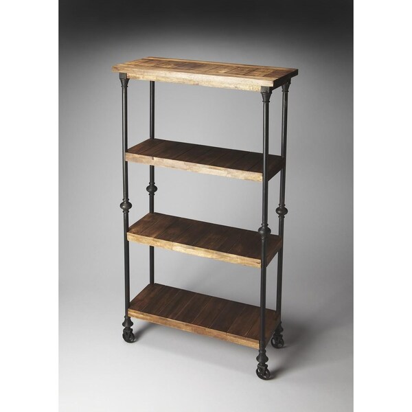 Homeroots 62 x 31.5 x 13.5 in. Fontainebleau Industrial Multi Color Chic Bookcase - 389553