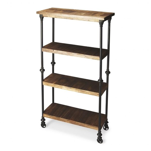 Homeroots 62 x 31.5 x 13.5 in. Fontainebleau Industrial Multi Color Chic Bookcase - 389553