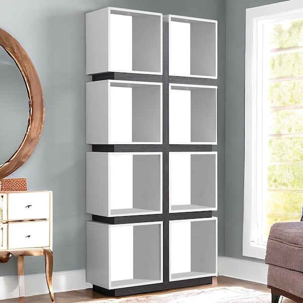 Homeroots 71.25 in. Particle Board & MDF Bookcase with a Hollow Core - 333364