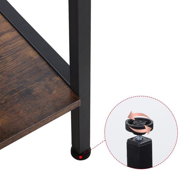 Edendirect 50 in. Tall Metal & Wood 4-Shelf Ladder Bookshelf Storage Rack & Plant Stand - IR-44804WOOD