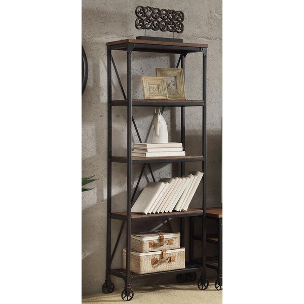 Made4Mattress 74.5 x 15 x 26 in. Millwood Bookcase - Distressed Ash - MA1360897