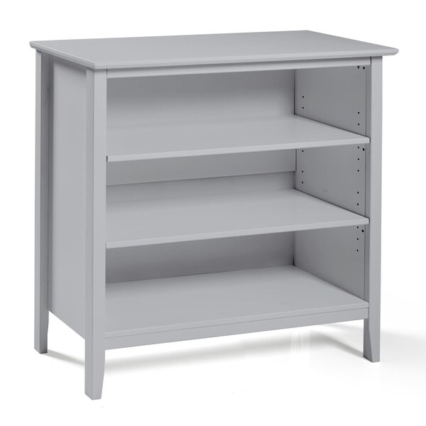 Kd Cama De Bebe 34 in. Simplicity Wood Under-Window 3-Shelf Bookcase, Dove Gray - KD3238702