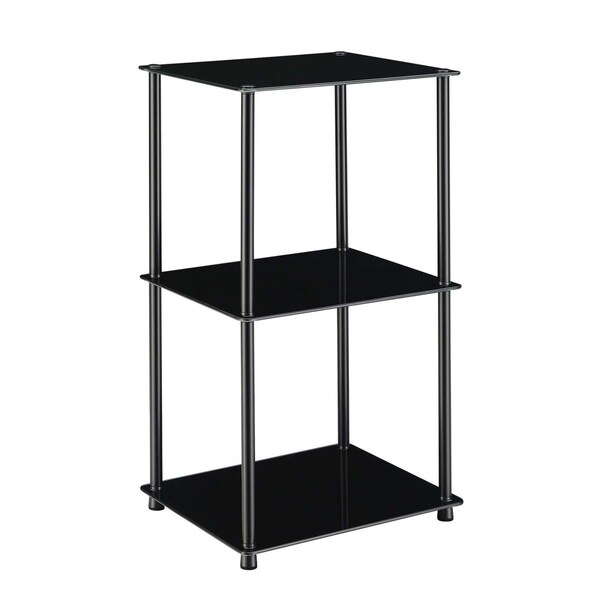 Convenience Concepts Designs2Go Classic Glass 3 Shelf Bookcase, Black - HI2540244