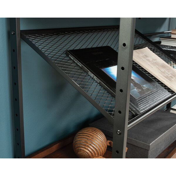 Sauder Briarbrook Horizontal Bookcase , Drawer with metal runners and safety stops provides hidden storage - 430266