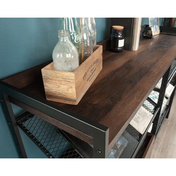 Sauder Briarbrook Horizontal Bookcase , Drawer with metal runners and safety stops provides hidden storage - 430266