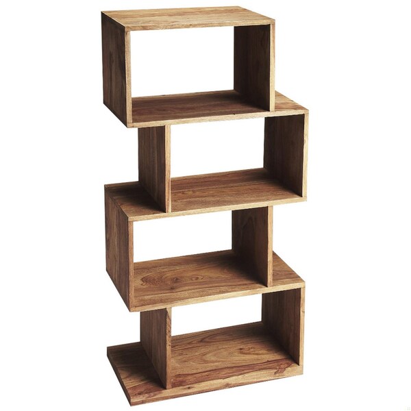 Homeroots 47.5 x 21.5 x 12 in. Stockholm Light Brown Modern Etagere Bookcase - 389558
