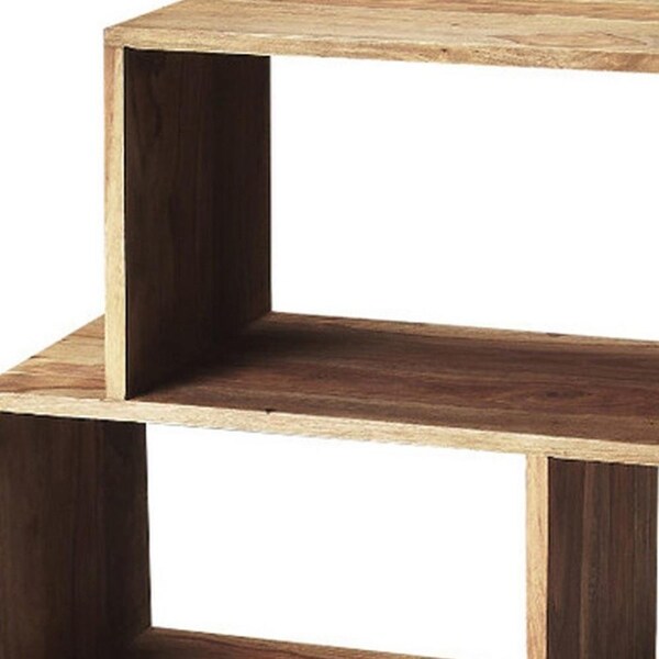 Homeroots 47.5 x 21.5 x 12 in. Stockholm Light Brown Modern Etagere Bookcase - 389558