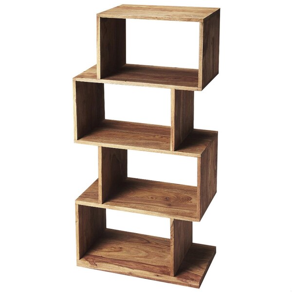 Homeroots 47.5 x 21.5 x 12 in. Stockholm Light Brown Modern Etagere Bookcase - 389558