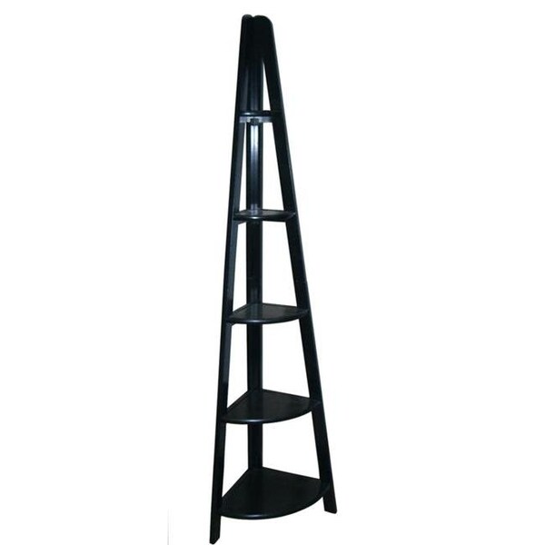 Yu Shan Co Usa Yu Shan CO USA Ltd 176-33 5 shelf corner ladder bookcase  Espresso - 176-33