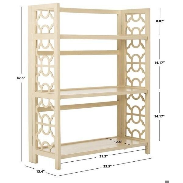 Safavieh Natalie Low Bookcase Shelves, Barley - 42.5 x 13.4 x 33.5 in. - AMH6565B