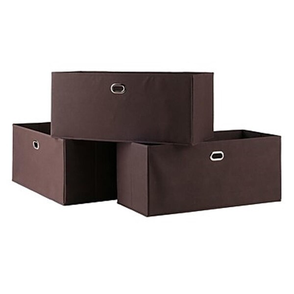 Wall-To-Wall Torino Folding Bookcase with Fabric Basket Set - 3 Piece - WA3945249