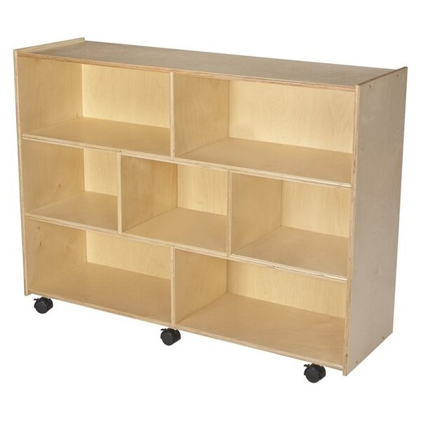 Childcraft Mobile Compartment Storage Unit, 7 Compartments, 47-3/4 x 14-1/4 x 36 Inches - 1558441