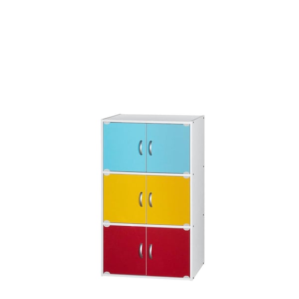 Made-To-Order 40.8 x 15.5 x 23.3 in. 3-Shelf & 6-Door Bookcase, Rainbow - MA2983182