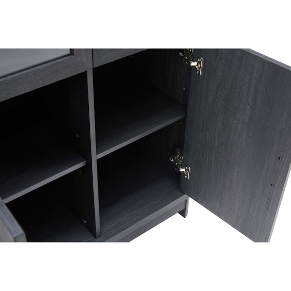 Manhattan Comfort Jodie Bookcase in Charcoal Grey, 2PK - 2-BC001-GY