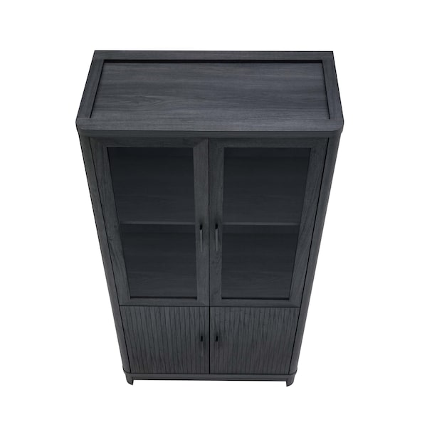 Manhattan Comfort Jodie Bookcase in Charcoal Grey, 2PK - 2-BC001-GY