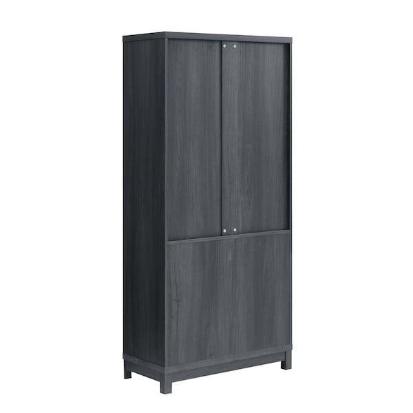 Manhattan Comfort Jodie Bookcase in Charcoal Grey, 2PK - 2-BC001-GY