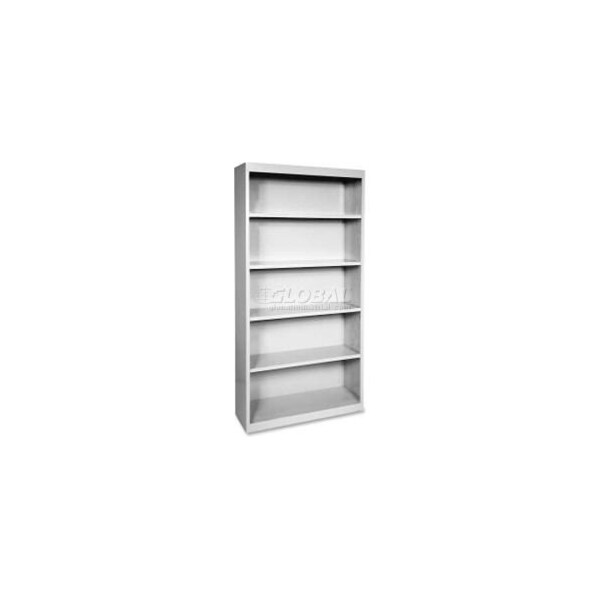 Lorell Lorell Fortress Series 5-Shelf Bookcase, LLR41289, 13"W x 34-1/2"D x 72"H, Light Gray - LLR41289