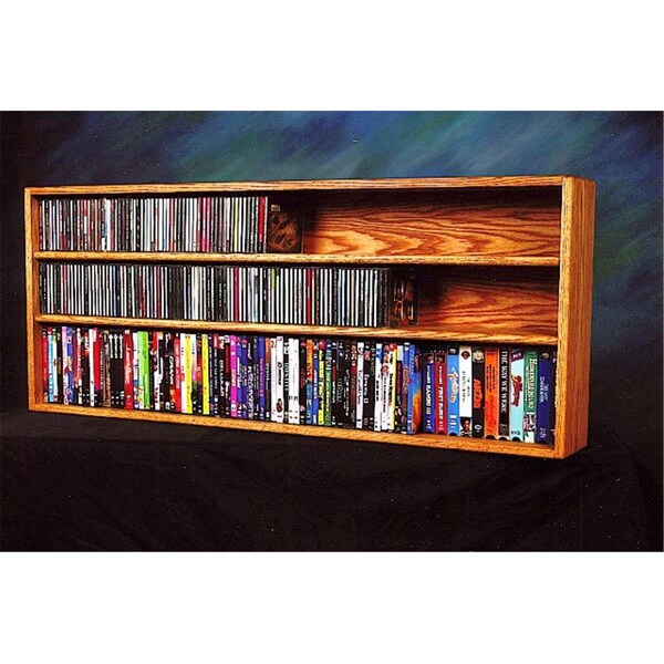 Highboy Solid Oak Wall or Shelf Mount for CD and DVD-VHS tape-Book Cabinet - HI142438