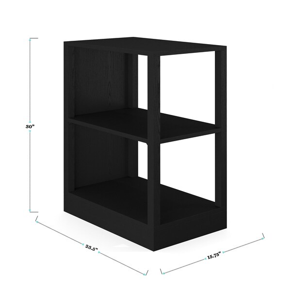 Martha Stewart Kayden Home Office Modular 2 Tier Bookshelf in Black - NAN-FY-23042-SF-BK-MS