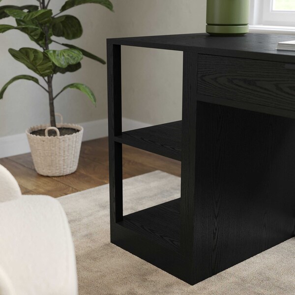 Martha Stewart Kayden Home Office Modular 2 Tier Bookshelf in Black - NAN-FY-23042-SF-BK-MS