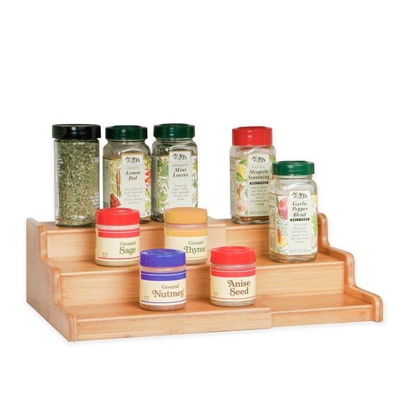Seville Classics Spice and Season Rack Drawer, Wood, 3 Tier - BMB17087