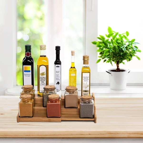 Seville Classics Spice and Season Rack Drawer, Wood, 3 Tier - BMB17087