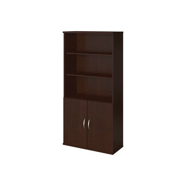 Bush Ind Bush Furniture Bookshelf with 5 Shelves - 36inW - Mocha Cherry - Series C Elite - SRE221MR