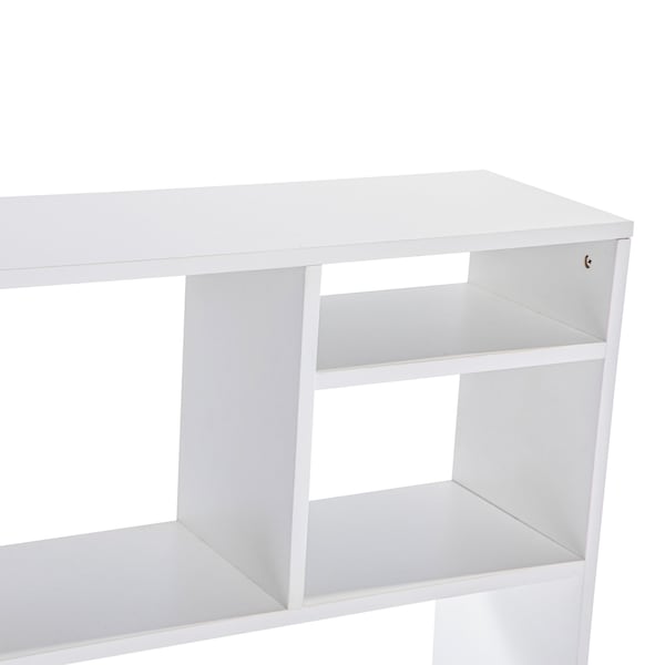 Flash Furniture Lotus Desktop Bookshelf Storage Organizer with Multiple Cubbies in White - NAN-17295-WH-GG