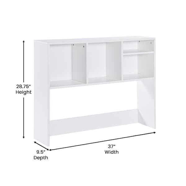 Flash Furniture Lotus Desktop Bookshelf Storage Organizer with Multiple Cubbies in White - NAN-17295-WH-GG