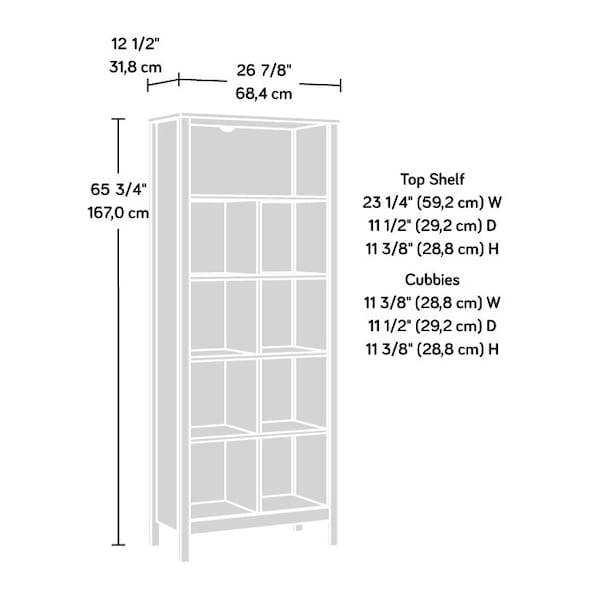 Sauder 9 Cube Storage Vert Sm 3a , Cubbyhole storage holds books, framed photos, collectibles, and more - 433935