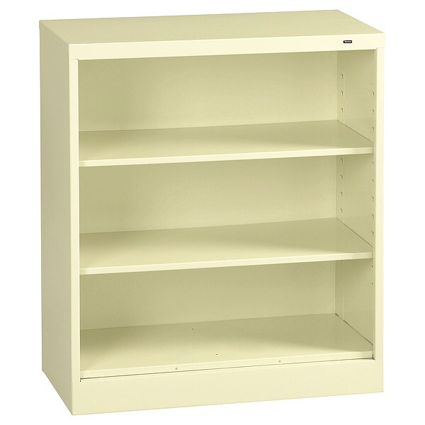 Tennsco 3-Shelf Bookcase, All Welded Steel 42"x36" Champagne/Putty - BC18-42 PUTTY