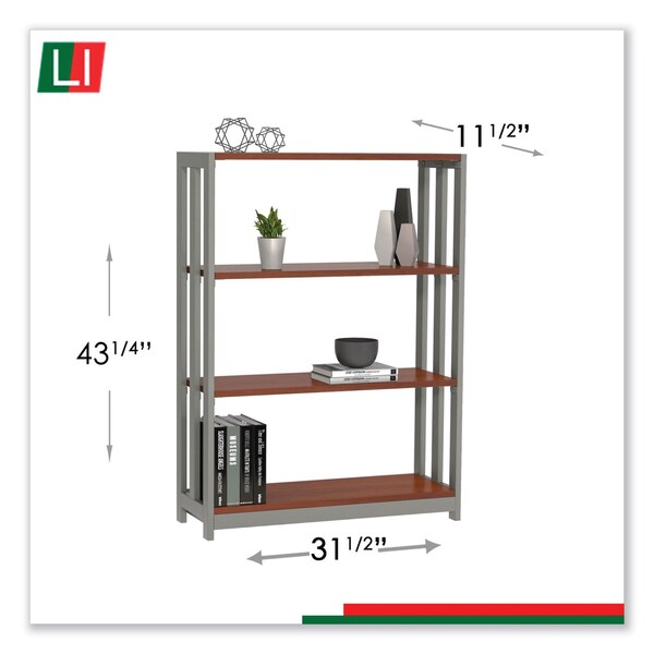 Linea Italia Trento Line Bookcase, 31 1/2w x 11 1/2d x 43 1/4h, Cherry - LITTR735CH