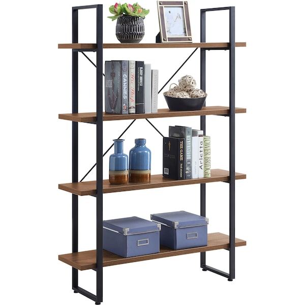 Lorell SOHO 4 Shelf Metal Frame Bookcase 29" x 11.8" x 57.5" - 97619