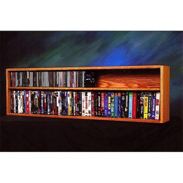Wood Shed Wood Shed 211-4 W Solid Oak Wall or Shelf Mount for CD and DVD-VHS tape-Book Cabinet - 211-4 W